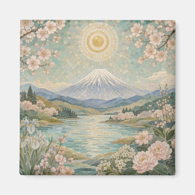 Imán Serenidad de primavera en mosaico (Frente)