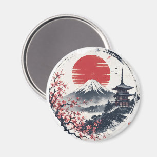 Imán Serenidad del atardecer en el Monte Fuji – Arte de