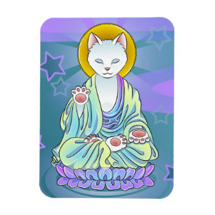Imán Serenity Meow Buddhist Cat Magnet