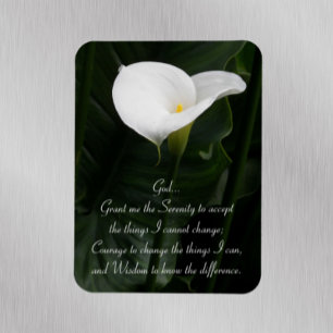 Imán Serenity Prayer Calla Lily Floral