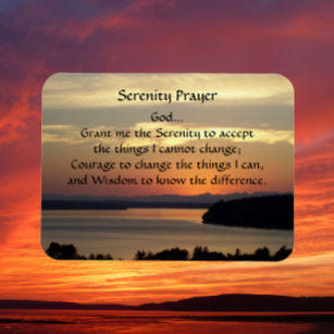Imán Serenity Prayer Naranja Seascape Sunset