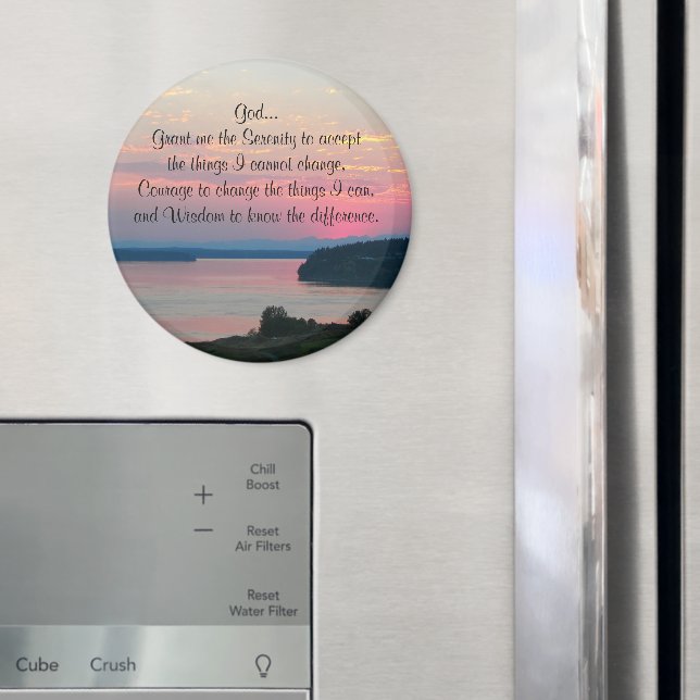 Imán Serenity Prayer Pink Seascape Sunset (In situ (nevera))