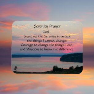 Imán Serenity Prayer Pink Seascape Sunset