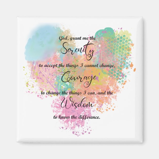 Imán Serenity Prayer Watercolor (Frente)
