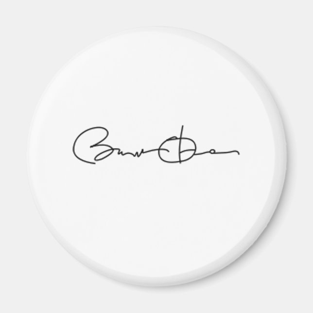 Imán Serie de firmas Barack Obama (negro) (Frente)