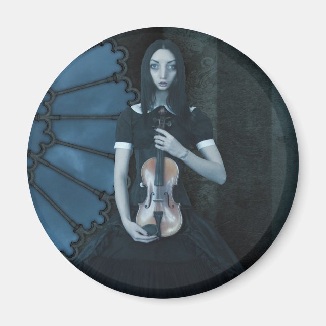 Imán Serious Surreal Art of Gothic Victorian Violinist (Frente)