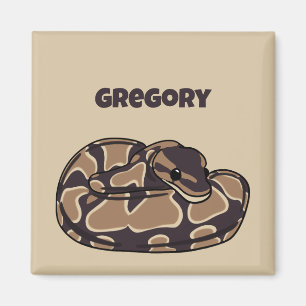 Imán Serpiente de Ball Python, marrón y tan personaliza