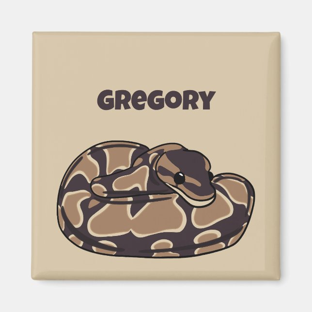 Imán Serpiente de Ball Python, marrón y tan personaliza (Frente)