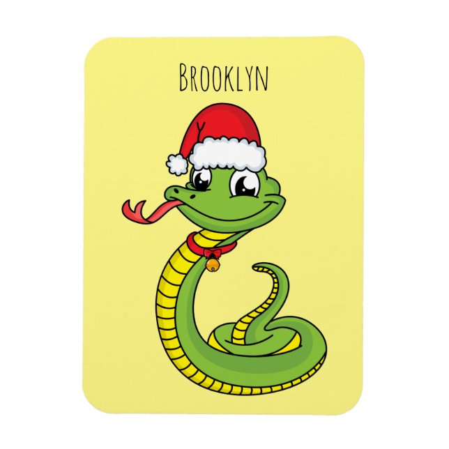 Imán Serpiente verde suave con personalizado de sombrer (Vertical)
