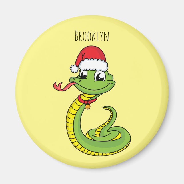 Imán Serpiente verde suave con personalizado de sombrer (Frente)