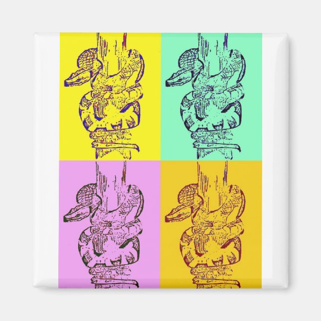 Imán Serpientes de arte pop (Frente)