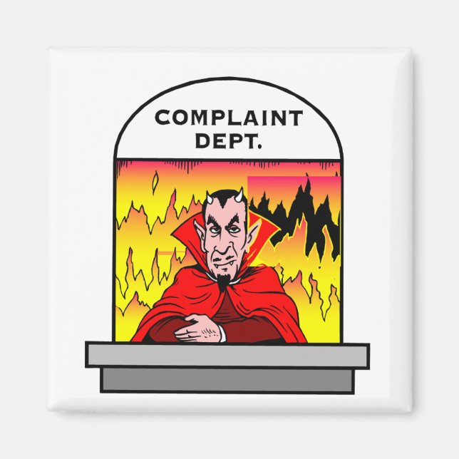 Imán Servicio al Cliente Infernal Satanás Diablo Infier (Frente)