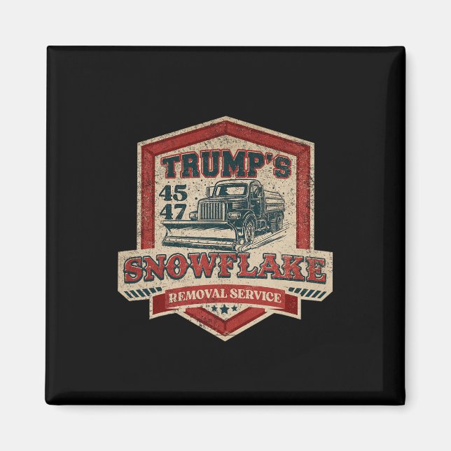Imán Servicio de eliminación de copos de nieve de Trump (Frente)