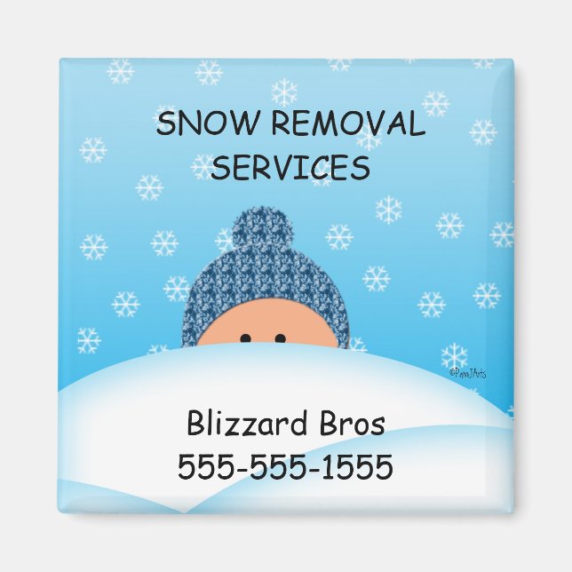 Imán Servicio de eliminación de nieve recordatorio de n (Frente)