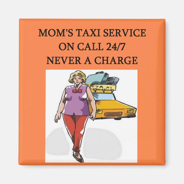 Imán servicio de taxi de mamá (Frente)