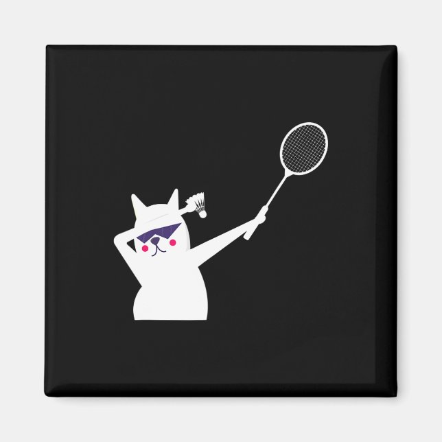 Imán Servicio De Transporte Cat Badminton Para Hombres  (Frente)