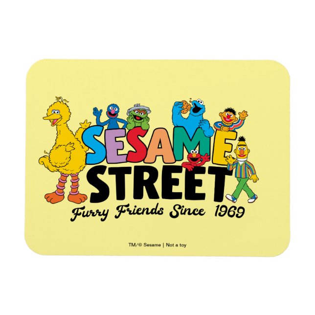 Imán Sesame Street | Amigos Peludos Desde 1969 (Horizontal)
