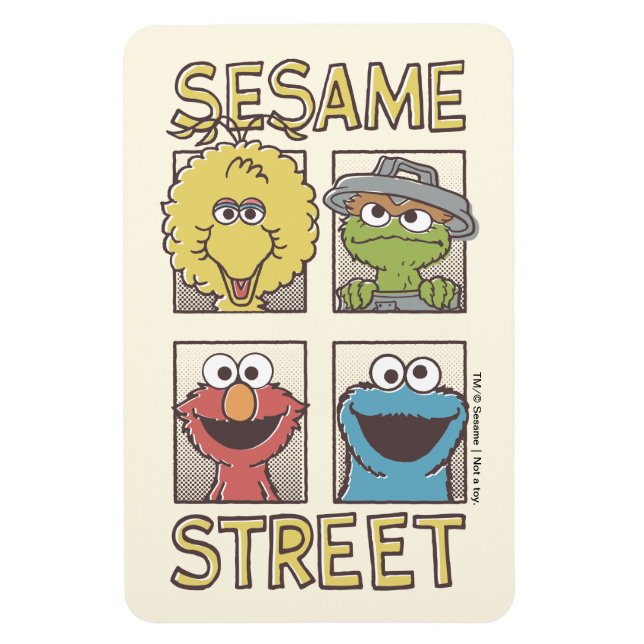 Imán Sesame StreetViintage Character Comic (Vertical)