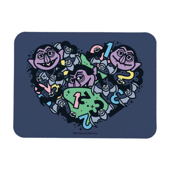 Imán Sésamo | Conde von Count Doodle Heart (Horizontal)