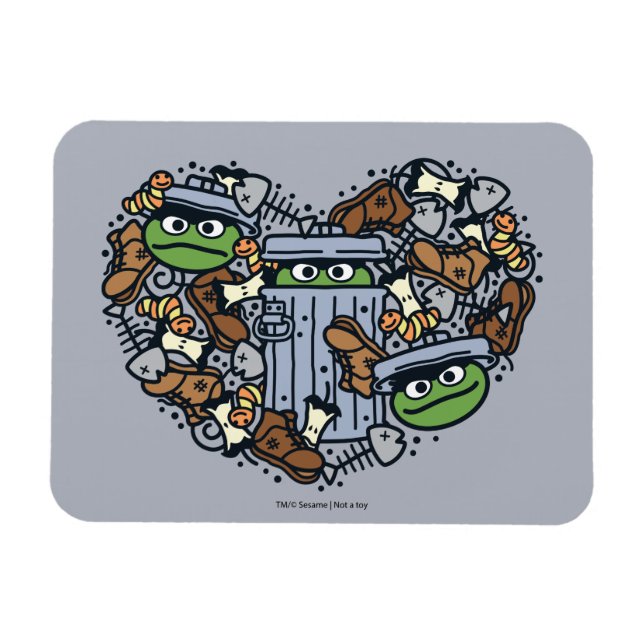 Imán Sésamo | Oscar el Corazón de Doodle de Grouch (Horizontal)