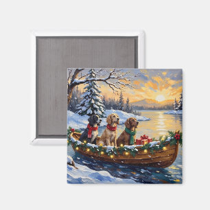 Imán Setter Inglés Navidad Barco Fiesta