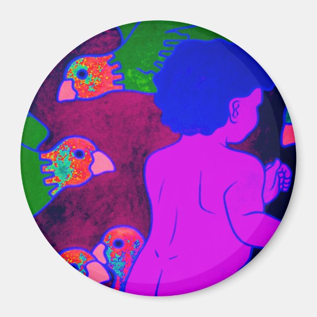 Imán Seumas con palomas (Frente)