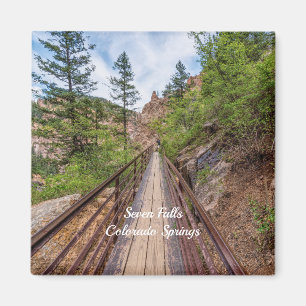 Imán Seven Falls Walkway Bridge Square Magnet