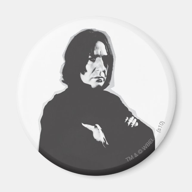 Imán Severus Snape brazos cruzados B-W (Frente)