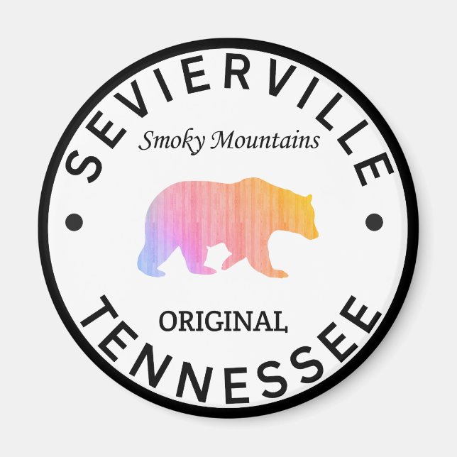 Imán Sevierville Tennessee Grandes Montañas Ahumadas (Frente)