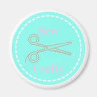Sew Crafty Pastel Gray Pink Aqua