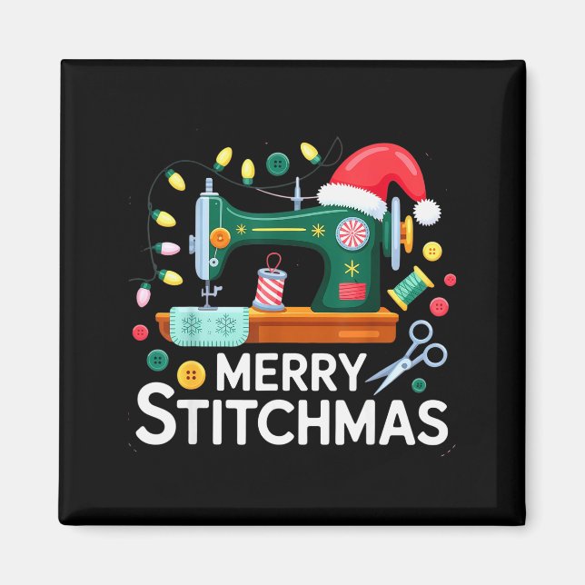 Imán Sewing Christmas Xmas Quilting Merry Mas  (Frente)