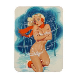 Imán Sexy Winter Pin Up Chicas Navidades Magnet