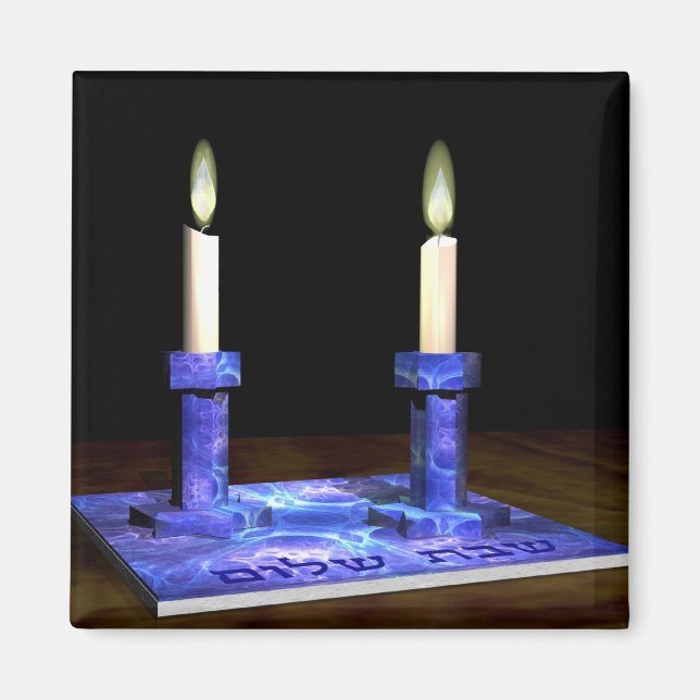 Imán Shabbat Candlesticks (Frente)