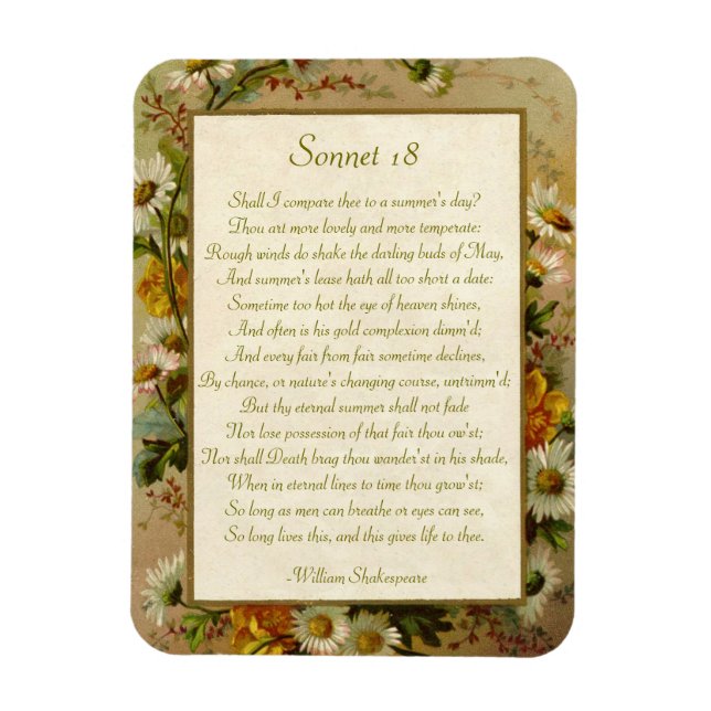 Imán Shakespeare Sonnet 18 (Vertical)