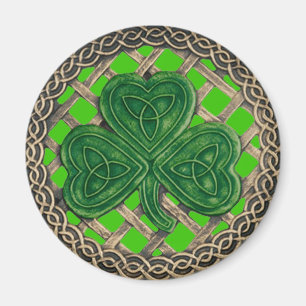 Imán Shamrock and Celtic Knots Magnet Green