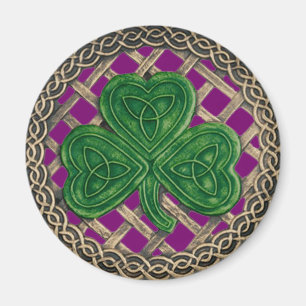 Imán Shamrock and Celtic Knots Magnet Purple