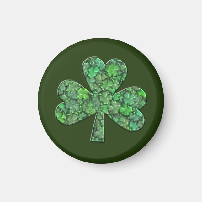 Imán Shamrock and Clovers Inside (Frente)