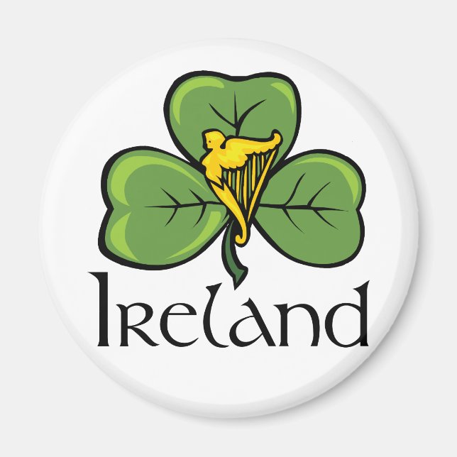 Imán Shamrock and Harp de Irlanda (Frente)