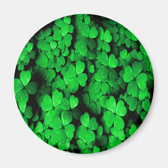 Imán Shamrock and Hearts Saint Patrick's Day Green (Frente)