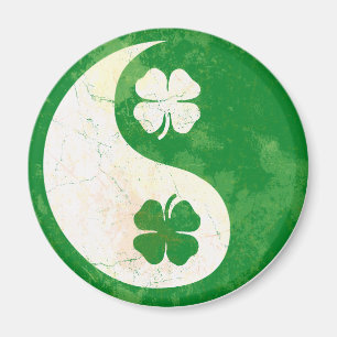 Imán Shamrock irlandés Yin Yang