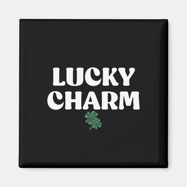 Imán Shamrock Leprechaun Lucky Charm St. Patrick's Day (Frente)