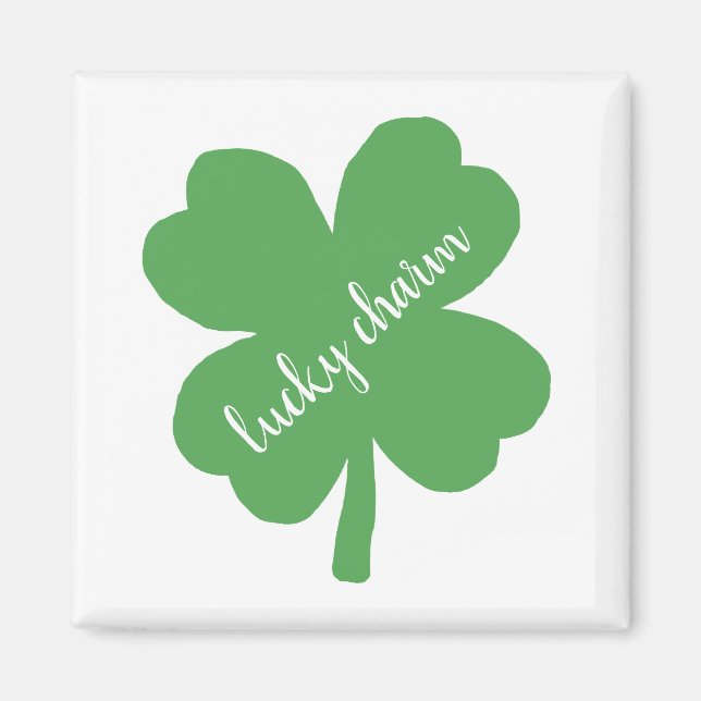 Imán Shamrock Lucky Charm Irish (Frente)