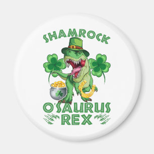 Imán Shamrock O'saurus Rex   Día de San Patricio