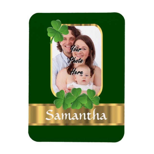 Imán Shamrock personalizado (Vertical)