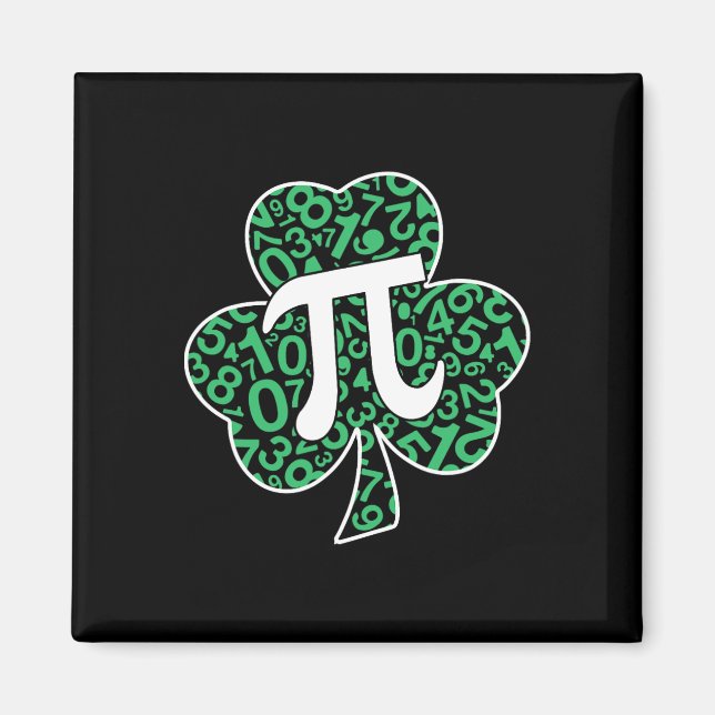 Imán Shamrock Pi Day Cute St. Patrick's Day and Math Lo (Frente)