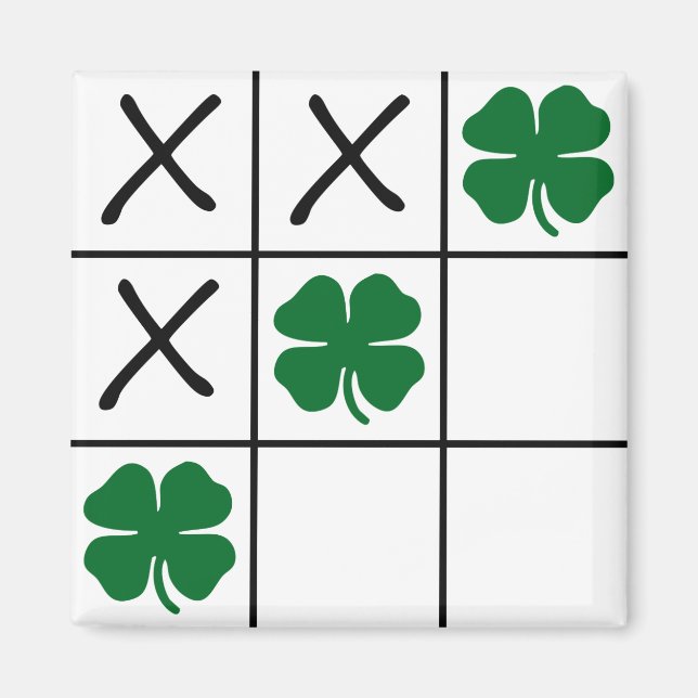 Imán Shamrock Tic Tac Toe (Frente)