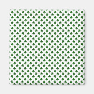 Imán Shamrock verde de 2 tonos sobre White St. Patrick'