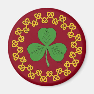 Imán Shamrock y Knotwork en rojo