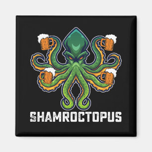 Imán Shamroctopus Amante del Pulpo Día de San Patricio