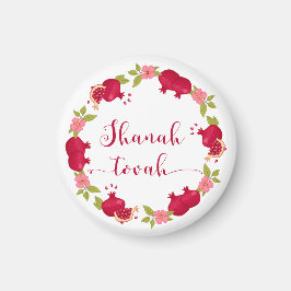 Imán Shanah Tovah Año Nuevo Flor de granada